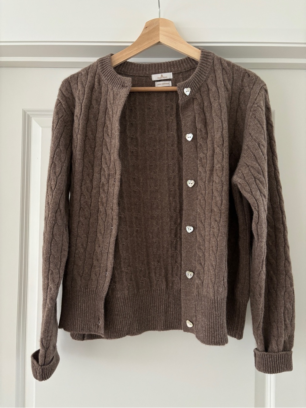100% cashmere cable knit cardigan